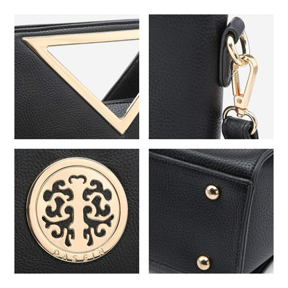 Fashion Design Chic Triangle Handle Shoulder Bag with Matching Wallet l Dasein - Dasein Bags