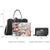 Metal Edged Emblem Handbag with Matching Wallet - Dasein Bags