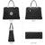 Metal Edged Emblem Handbag with Matching Wallet - Dasein Bags