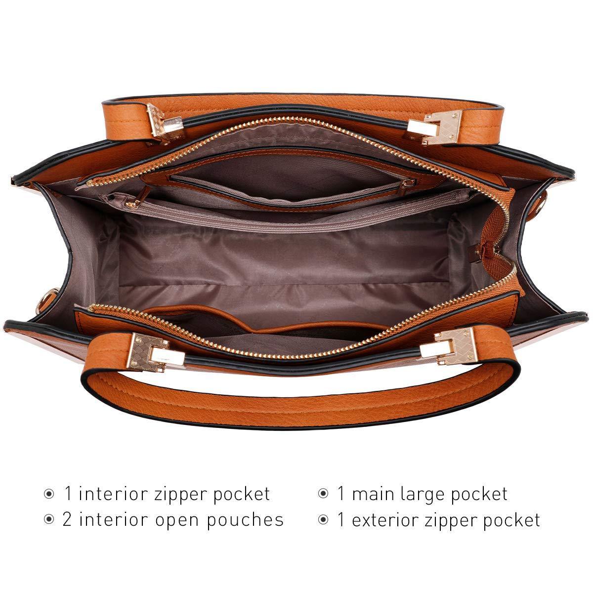 Metal Edged Emblem Handbag with Matching Wallet - Dasein Bags