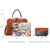 Metal Edged Emblem Handbag with Matching Wallet - Dasein Bags