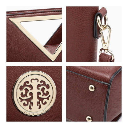 Fashion Design Chic Triangle Handle Shoulder Bag with Matching Wallet l Dasein - Dasein Bags