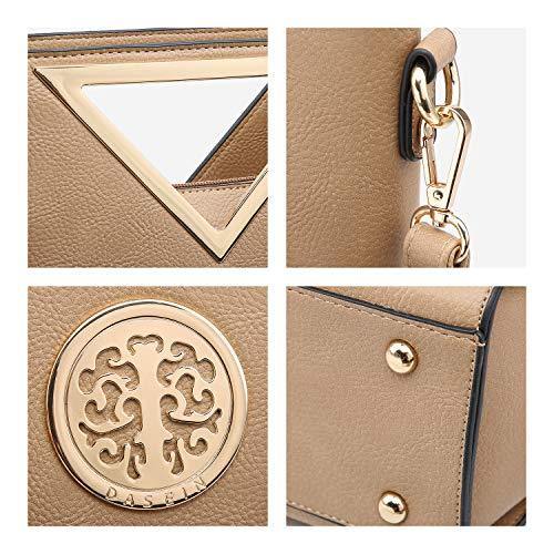 Fashion Design Chic Triangle Handle Shoulder Bag with Matching Wallet l Dasein - Dasein Bags