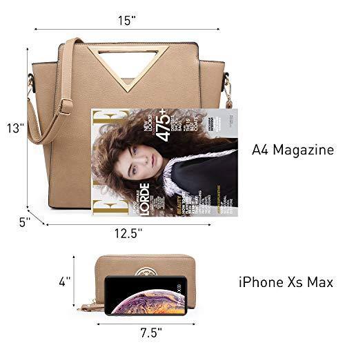 Fashion Design Chic Triangle Handle Shoulder Bag with Matching Wallet l Dasein - Dasein Bags