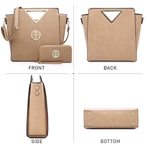 Fashion Design Chic Triangle Handle Shoulder Bag with Matching Wallet l Dasein - Dasein Bags