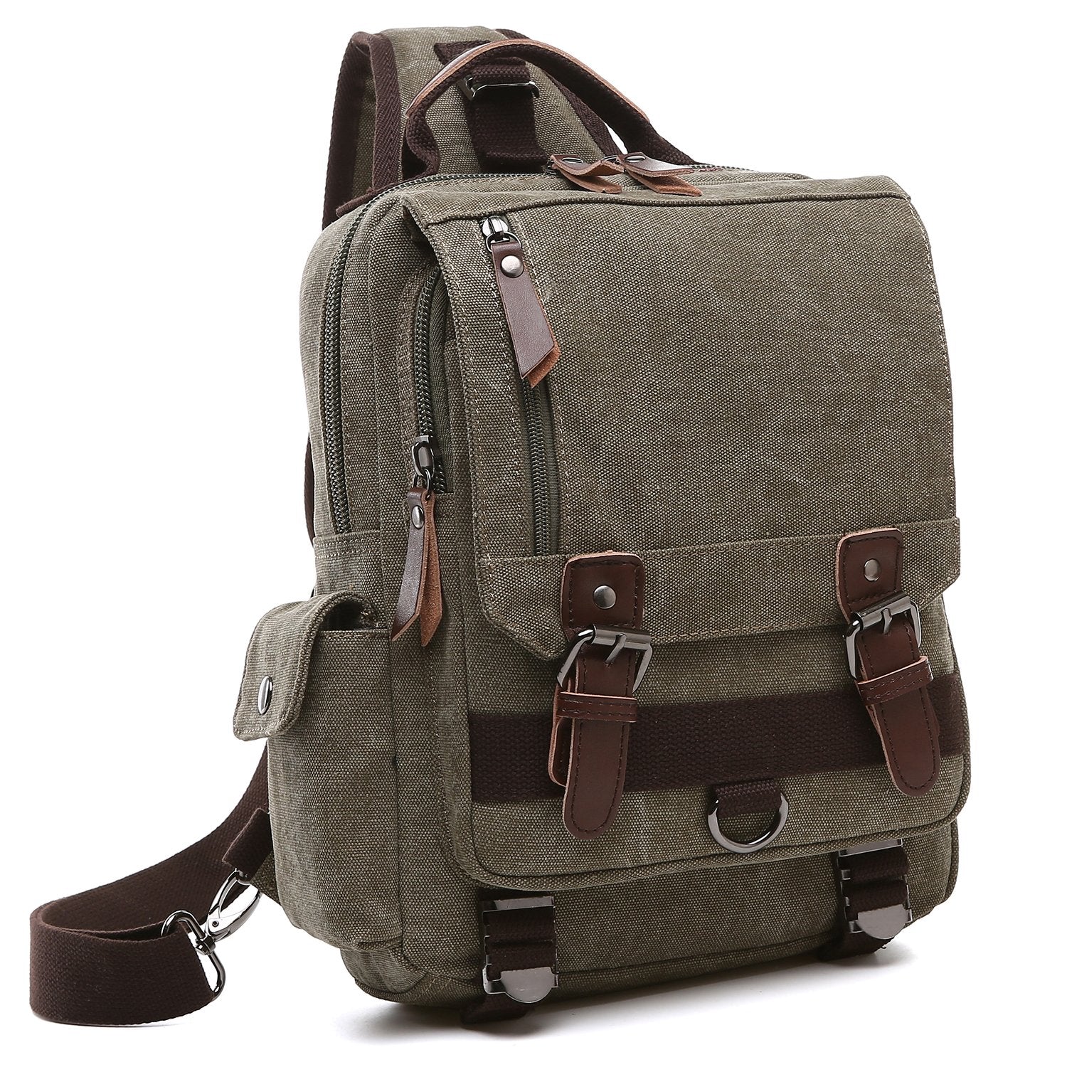 Vintage Unisex Canvas Sling Bag-Backpacks & Bookbags-Dasein Bags