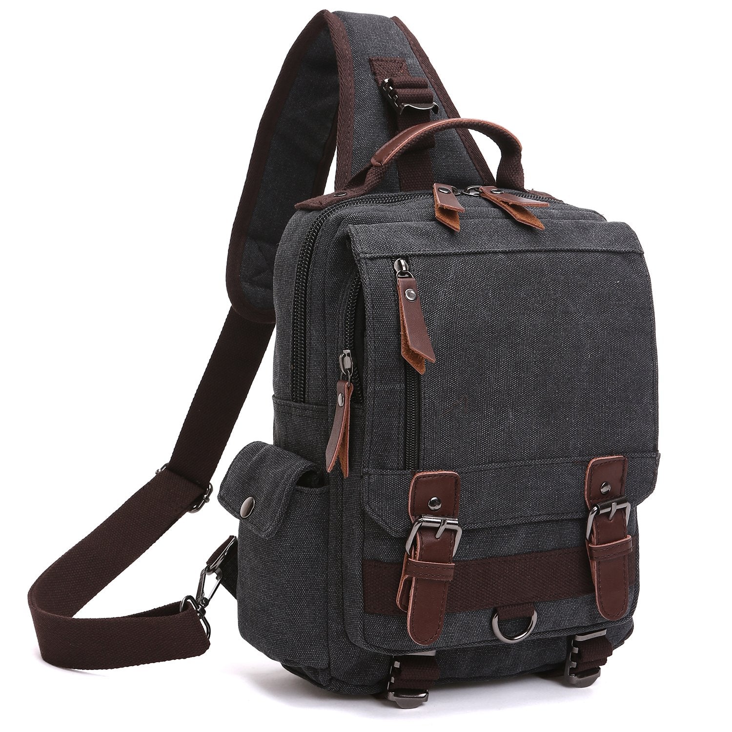 Vintage Unisex Canvas Sling Bag-Backpacks & Bookbags-Dasein Bags