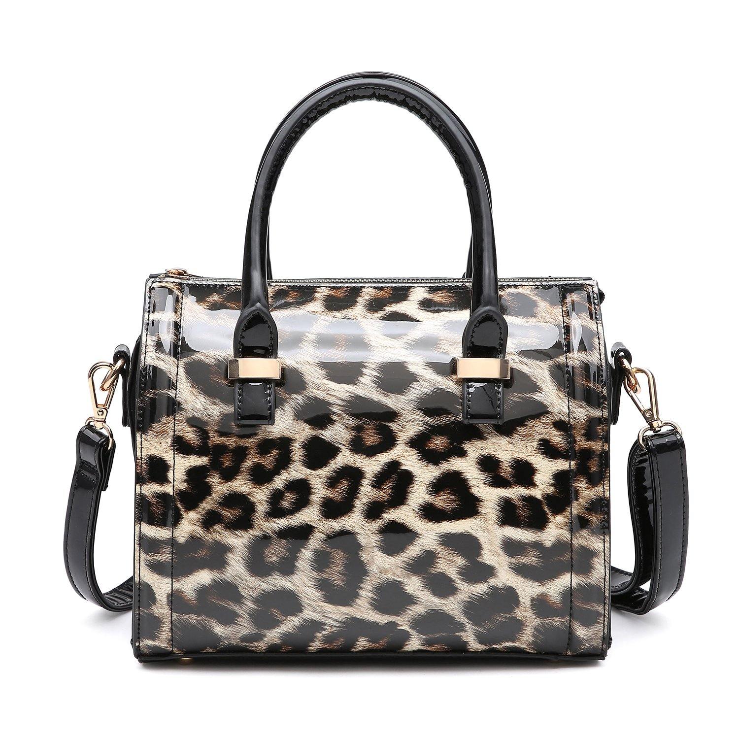 Shiny Patent Faux Leather Barrel Top Handle Satchel Bag for Women Dasein - Dasein Bags