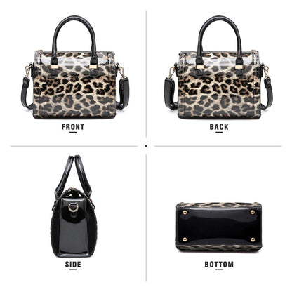 Shiny Patent Faux Leather Barrel Top Handle Satchel Bag for Women Dasein - Dasein Bags