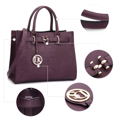 Women Satchel Purses Handbags Belted Top-handle Work Tote Shoulder l Dasein - Dasein Bags