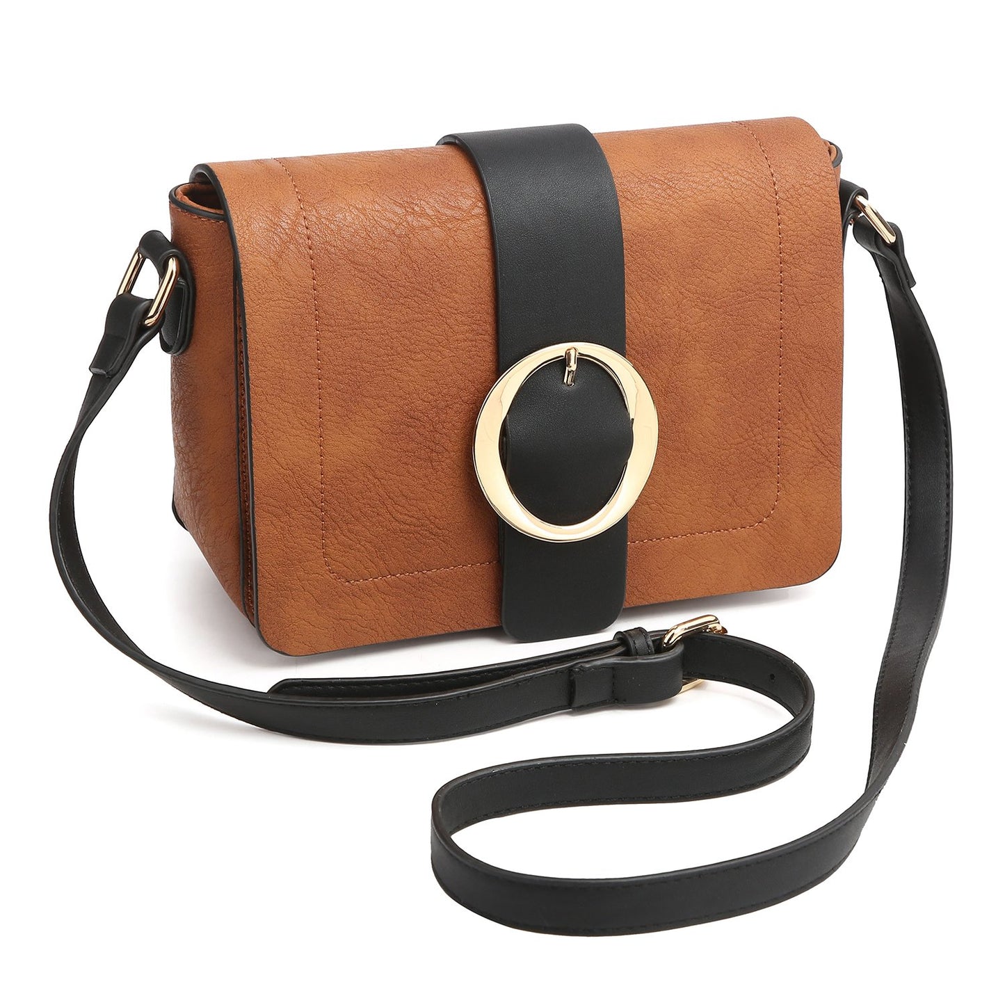 Buckle Gold-Tone Ring Crossbody Bag-Crossbody/Messenger bag-Dasein Bags