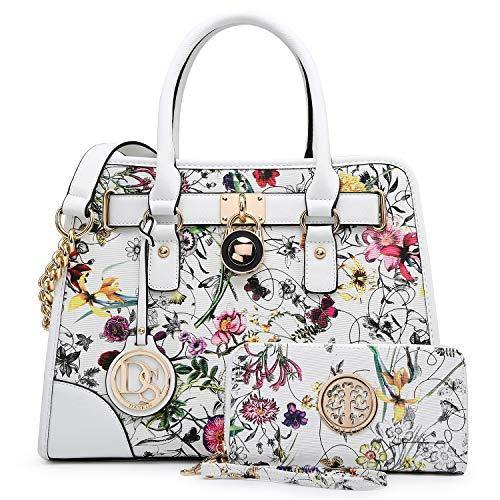 Two-Tone Handbag with Matching Wallet - Dasein Bags