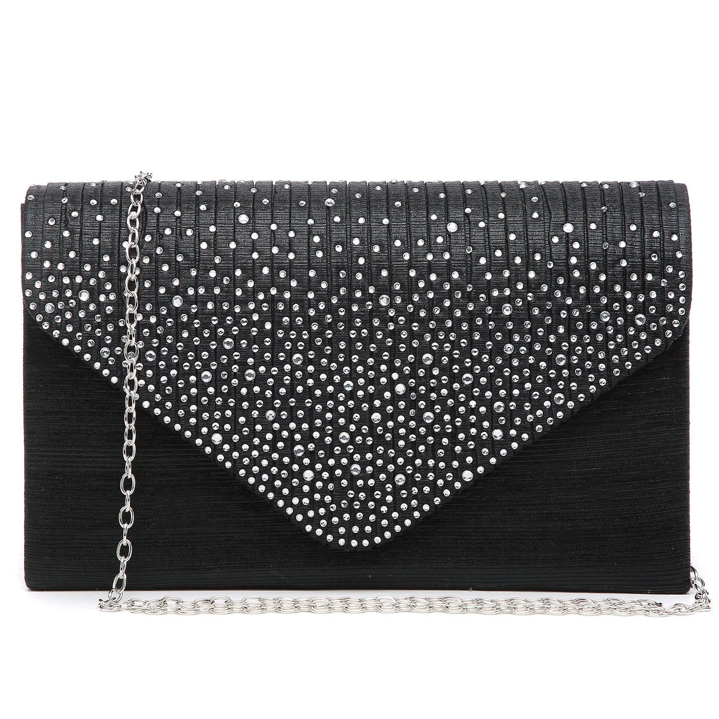 Rhinestone Envelope Evening Clutch-Handbags & Purses-Dasein Bags