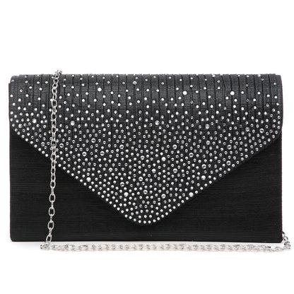 Rhinestone Envelope Evening Clutch-Handbags & Purses-Dasein Bags