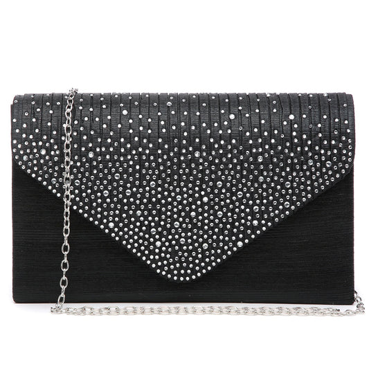 Rhinestone Envelope Evening Clutch-Handbags & Purses-Dasein Bags