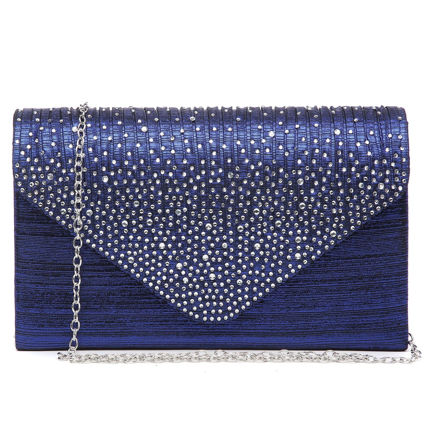 Rhinestone Envelope Evening Clutch-Handbags & Purses-Dasein Bags