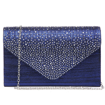 Rhinestone Envelope Evening Clutch-Handbags & Purses-Dasein Bags