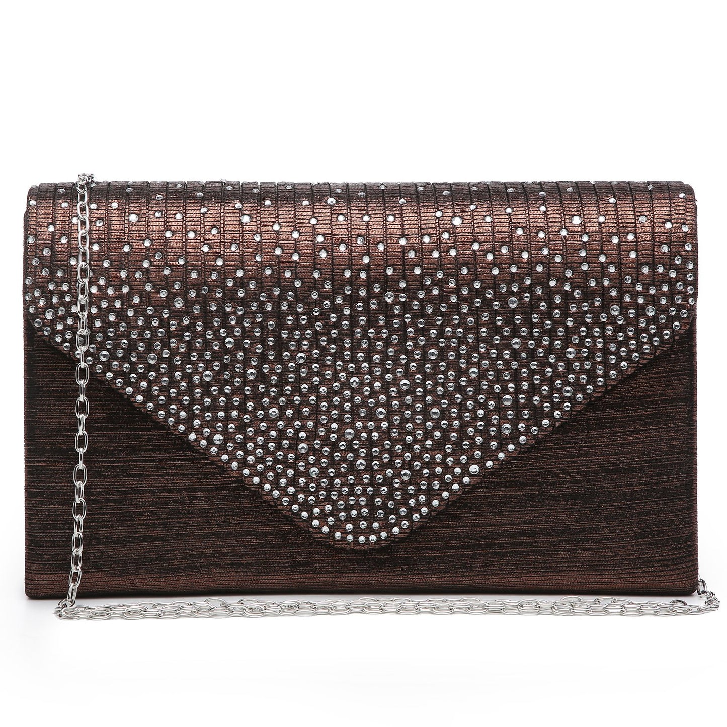 Rhinestone Envelope Evening Clutch-Handbags & Purses-Dasein Bags