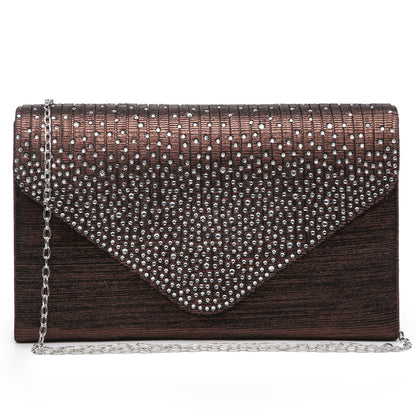 Rhinestone Envelope Evening Clutch-Handbags & Purses-Dasein Bags