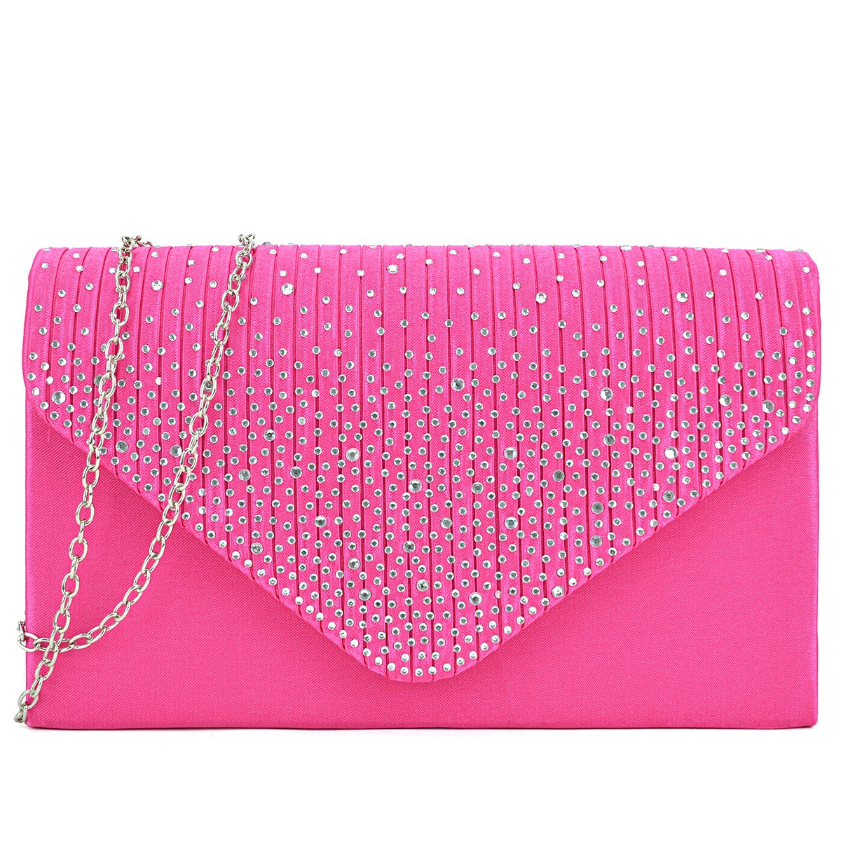 Rhinestone Envelope Evening Clutch-Handbags & Purses-Dasein Bags