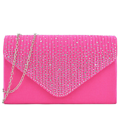Rhinestone Envelope Evening Clutch-Handbags & Purses-Dasein Bags