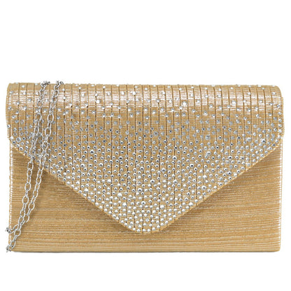 Rhinestone Envelope Evening Clutch-Handbags & Purses-Dasein Bags