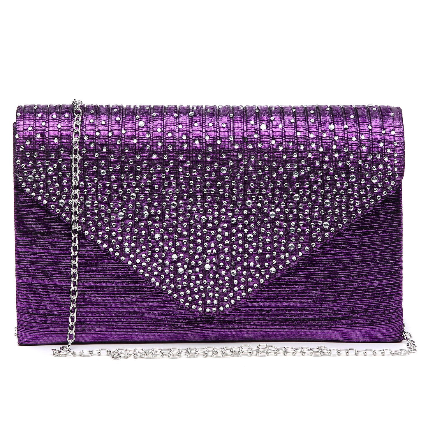 Rhinestone Envelope Evening Clutch-Handbags & Purses-Dasein Bags