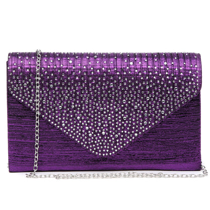 Rhinestone Envelope Evening Clutch-Handbags & Purses-Dasein Bags