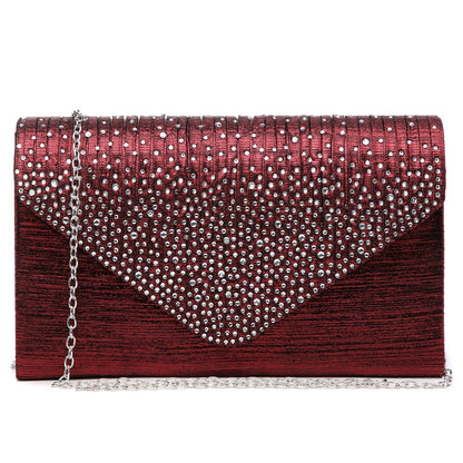 Rhinestone Envelope Evening Clutch-Handbags & Purses-Dasein Bags