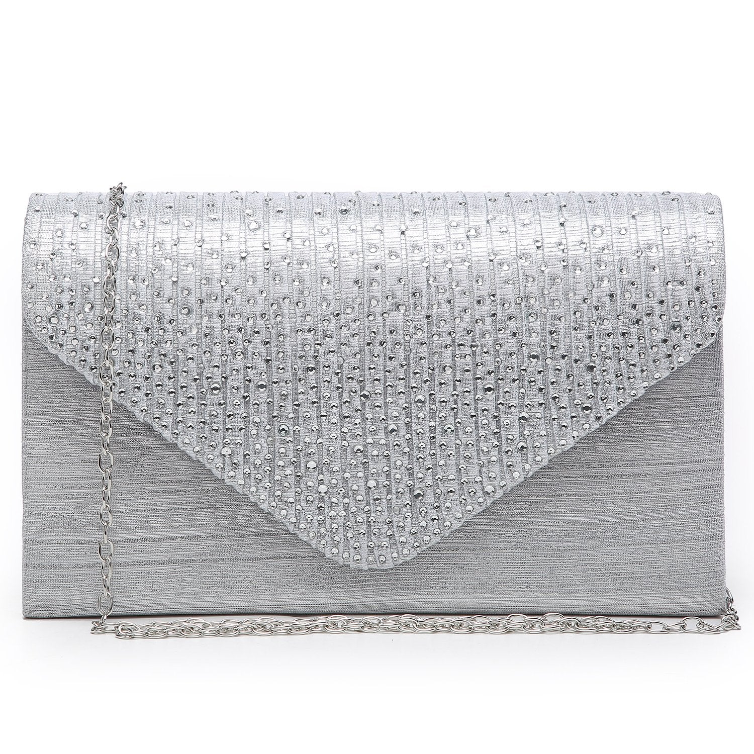 Rhinestone Envelope Evening Clutch-Handbags & Purses-Dasein Bags