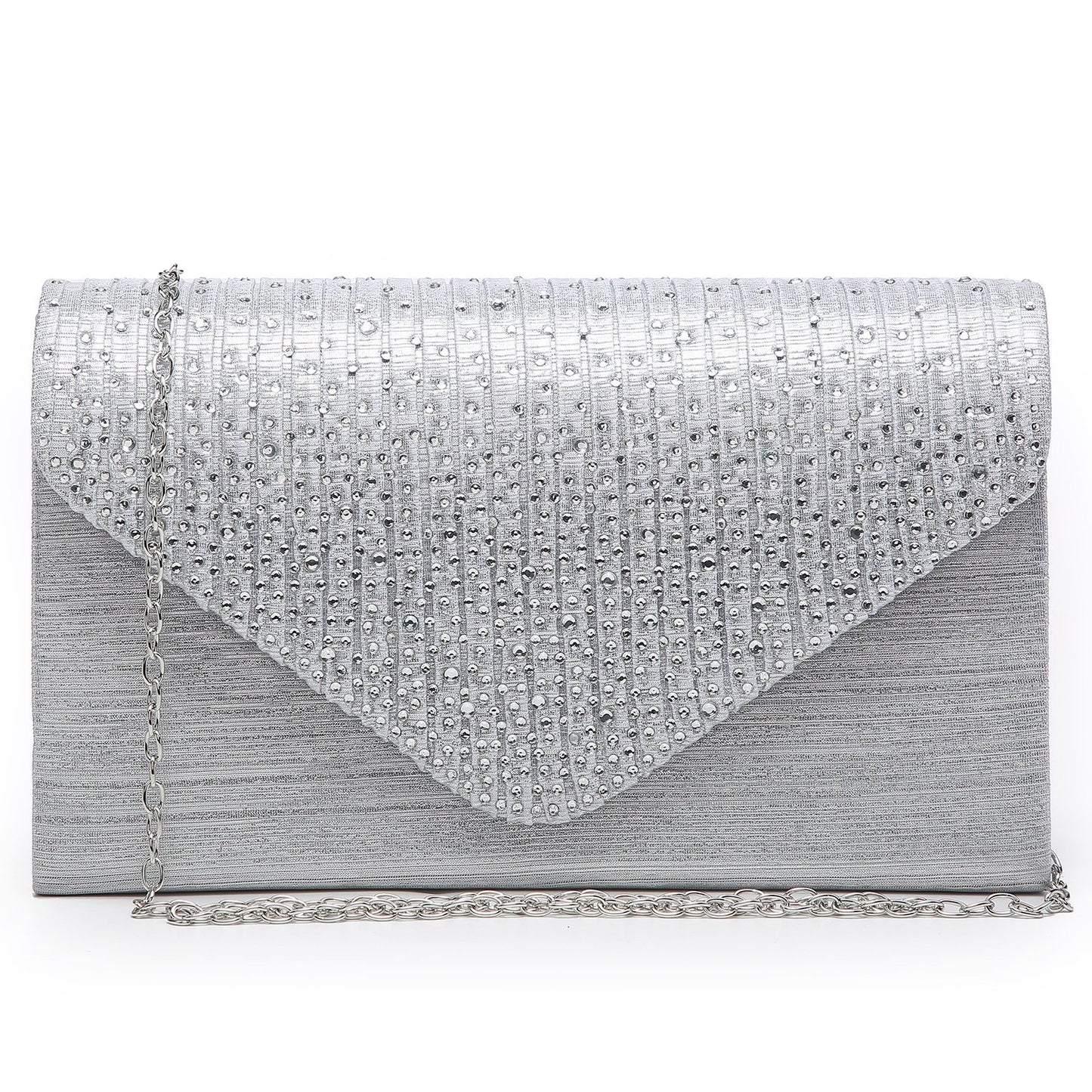 Rhinestone Envelope Evening Clutch-Handbags & Purses-Dasein Bags