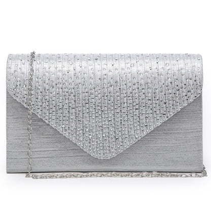 Rhinestone Envelope Evening Clutch-Handbags & Purses-Dasein Bags