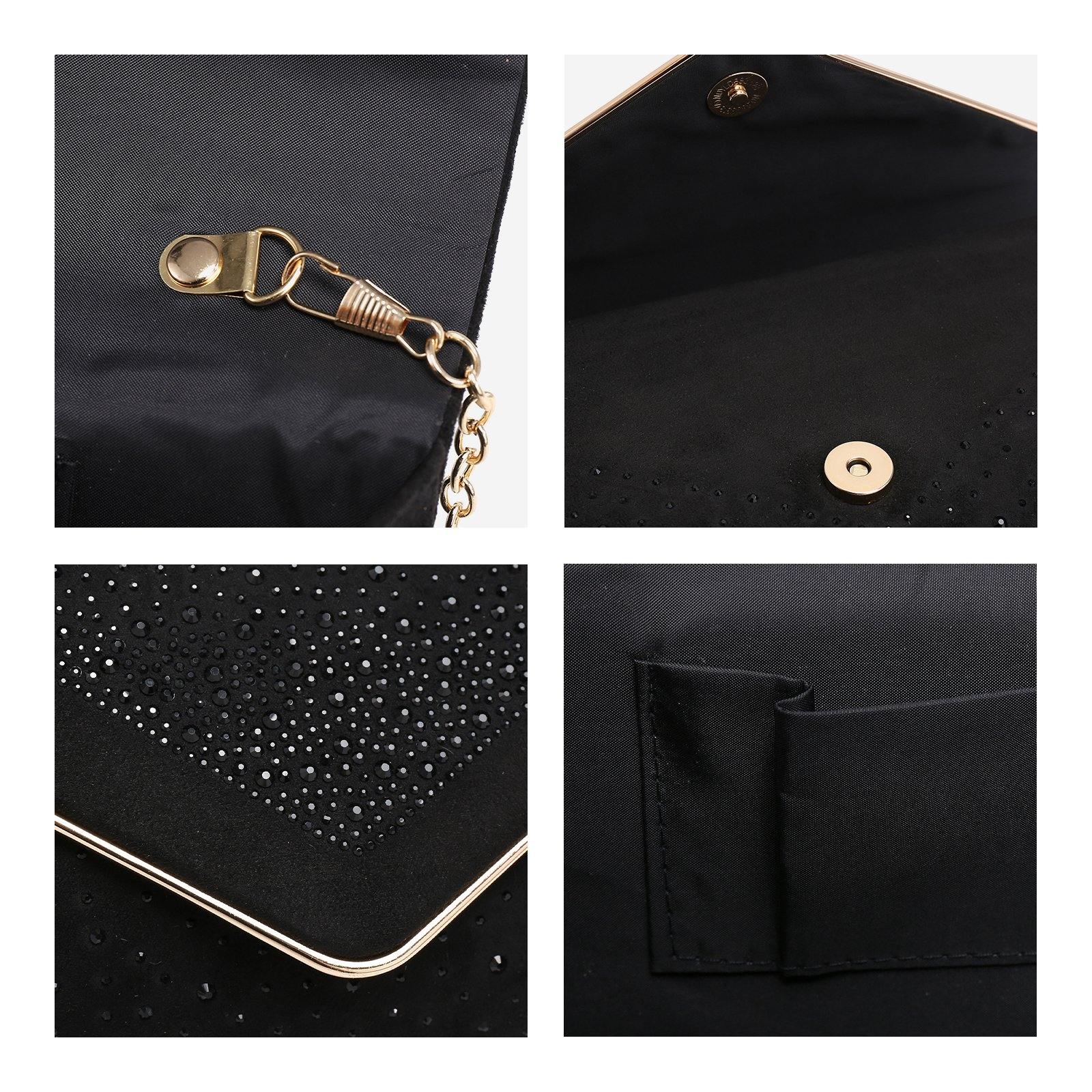 Envelope Shining Rhinestone Clutch Purses for Party Wedding Purse Dasein - Dasein Bags