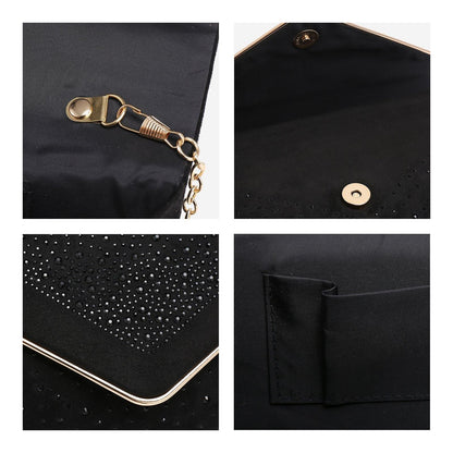 Envelope Shining Rhinestone Clutch Purses for Party Wedding Purse Dasein - Dasein Bags
