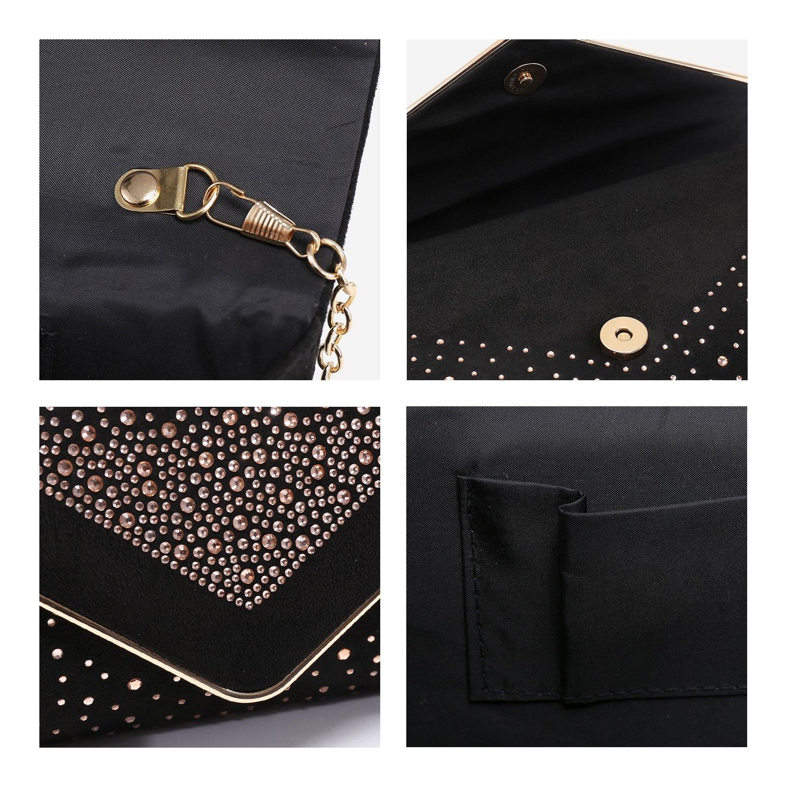 Envelope Shining Rhinestone Clutch Purses for Party Wedding Purse Dasein - Dasein Bags