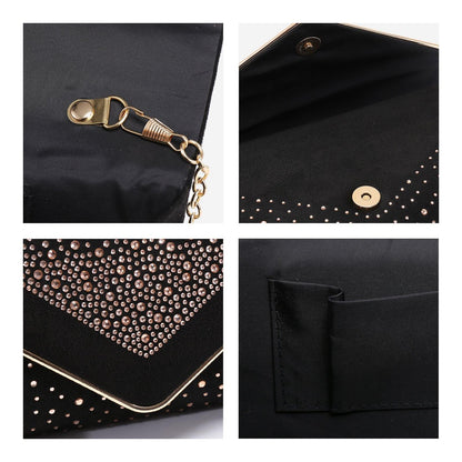 Envelope Shining Rhinestone Clutch Purses for Party Wedding Purse Dasein - Dasein Bags
