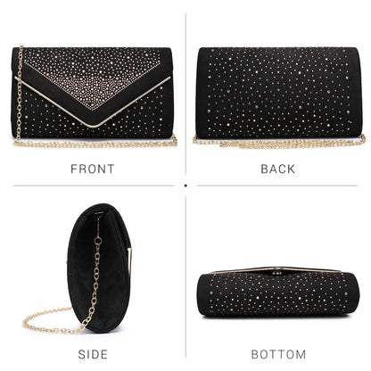 Envelope Shining Rhinestone Clutch Purses for Party Wedding Purse Dasein - Dasein Bags
