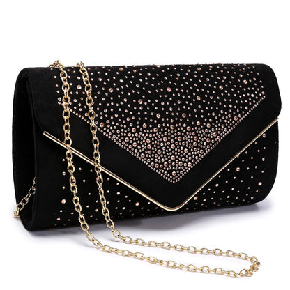 Envelope Shining Rhinestone Clutch Purses for Party Wedding Purse Dasein - Dasein Bags