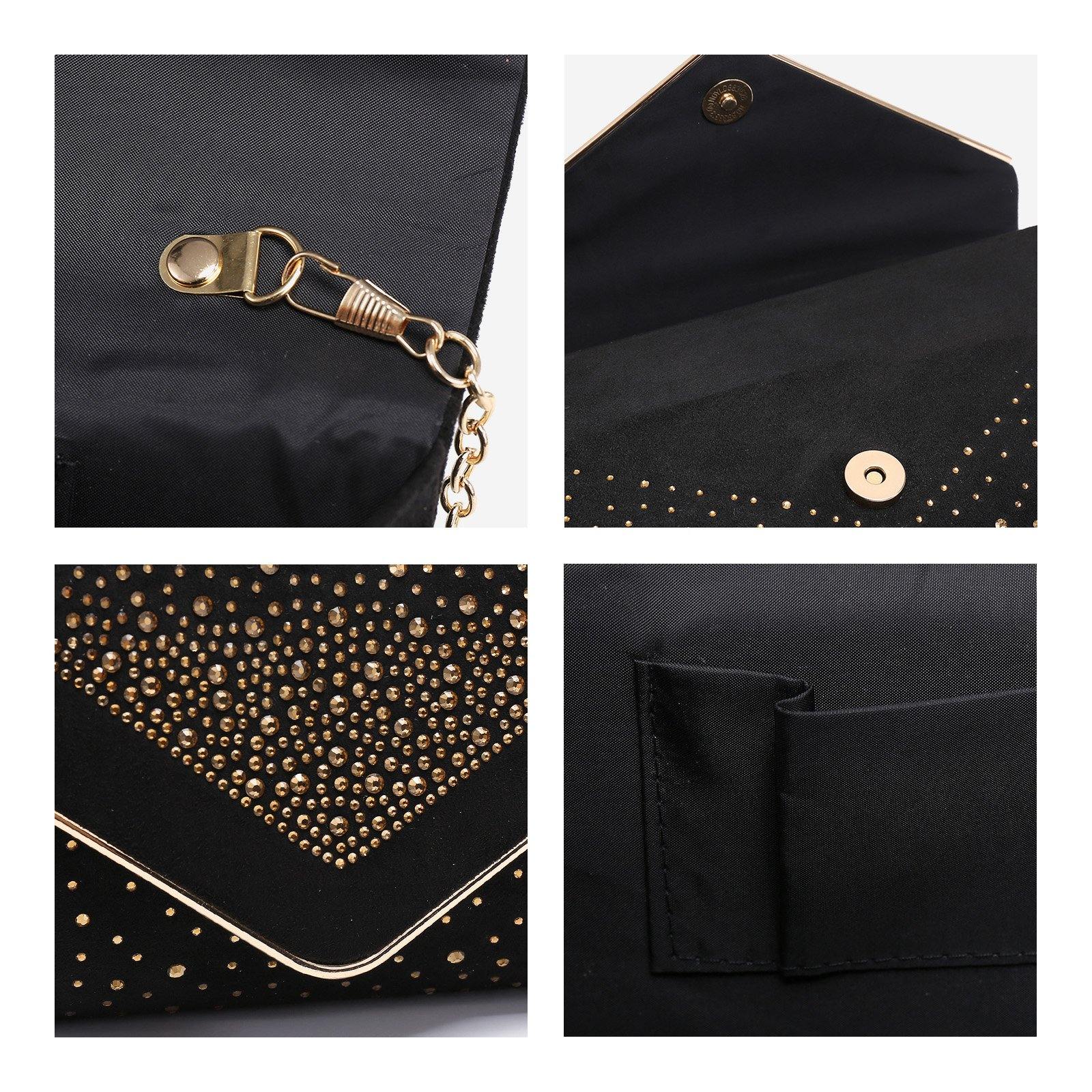 Envelope Shining Rhinestone Clutch Purses for Party Wedding Purse Dasein - Dasein Bags