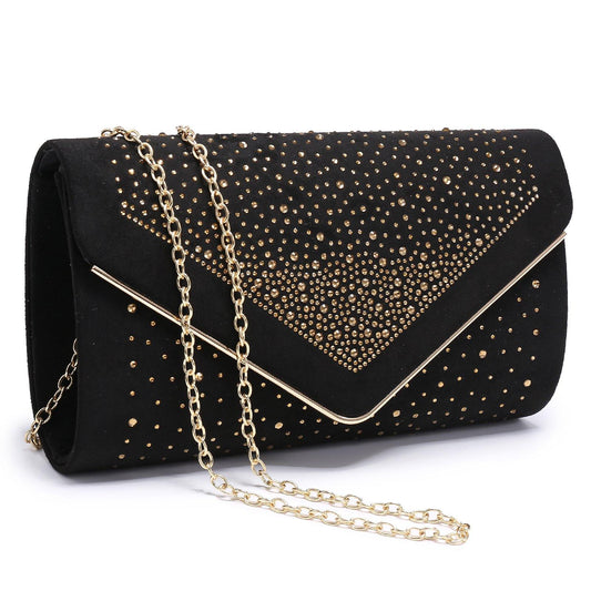 Envelope Shining Rhinestone Clutch Purses for Party Wedding Purse Dasein - Dasein Bags