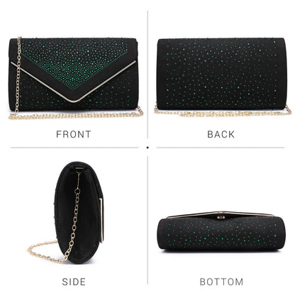 Envelope Shining Rhinestone Clutch Purses for Party Wedding Purse Dasein - Dasein Bags
