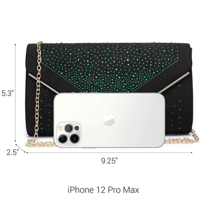 Envelope Shining Rhinestone Clutch Purses for Party Wedding Purse Dasein - Dasein Bags