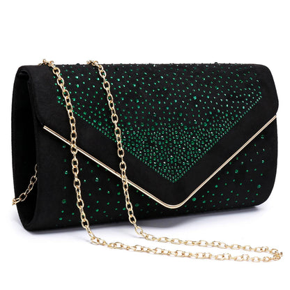 Envelope Shining Rhinestone Clutch Purses for Party Wedding Purse Dasein - Dasein Bags
