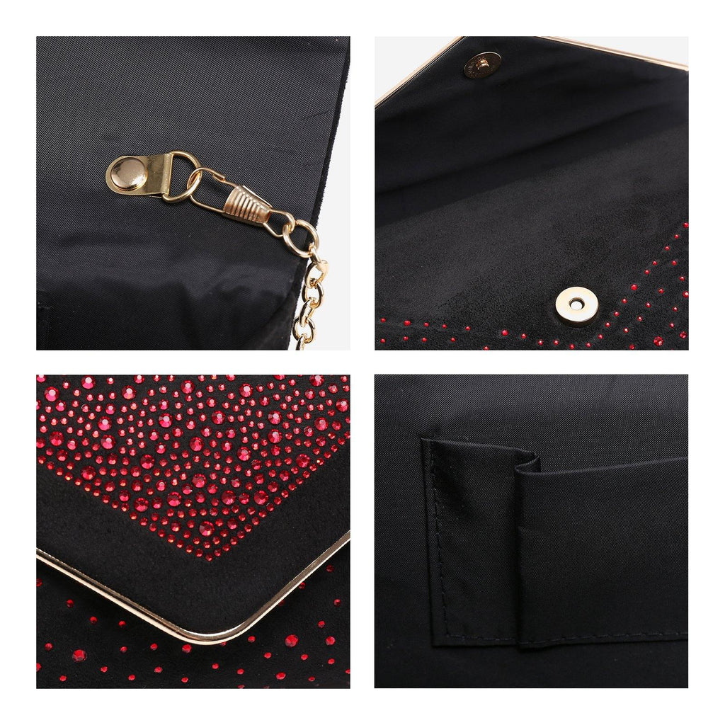 Envelope Shining Rhinestone Clutch Purses for Party Wedding Purse Dasein - Dasein Bags