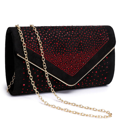 Envelope Shining Rhinestone Clutch Purses for Party Wedding Purse Dasein - Dasein Bags