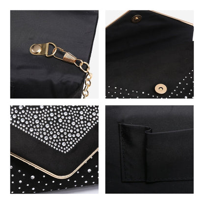 Envelope Shining Rhinestone Clutch Purses for Party Wedding Purse Dasein - Dasein Bags