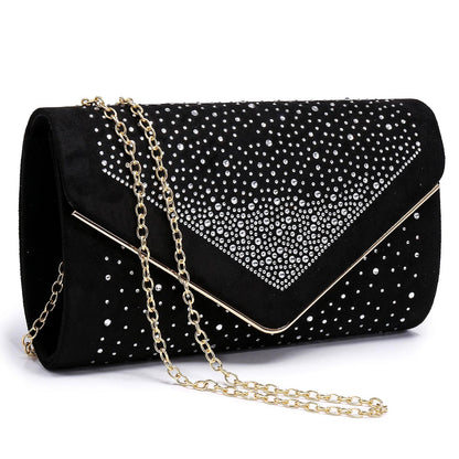 Envelope Shining Rhinestone Clutch Purses for Party Wedding Purse Dasein - Dasein Bags