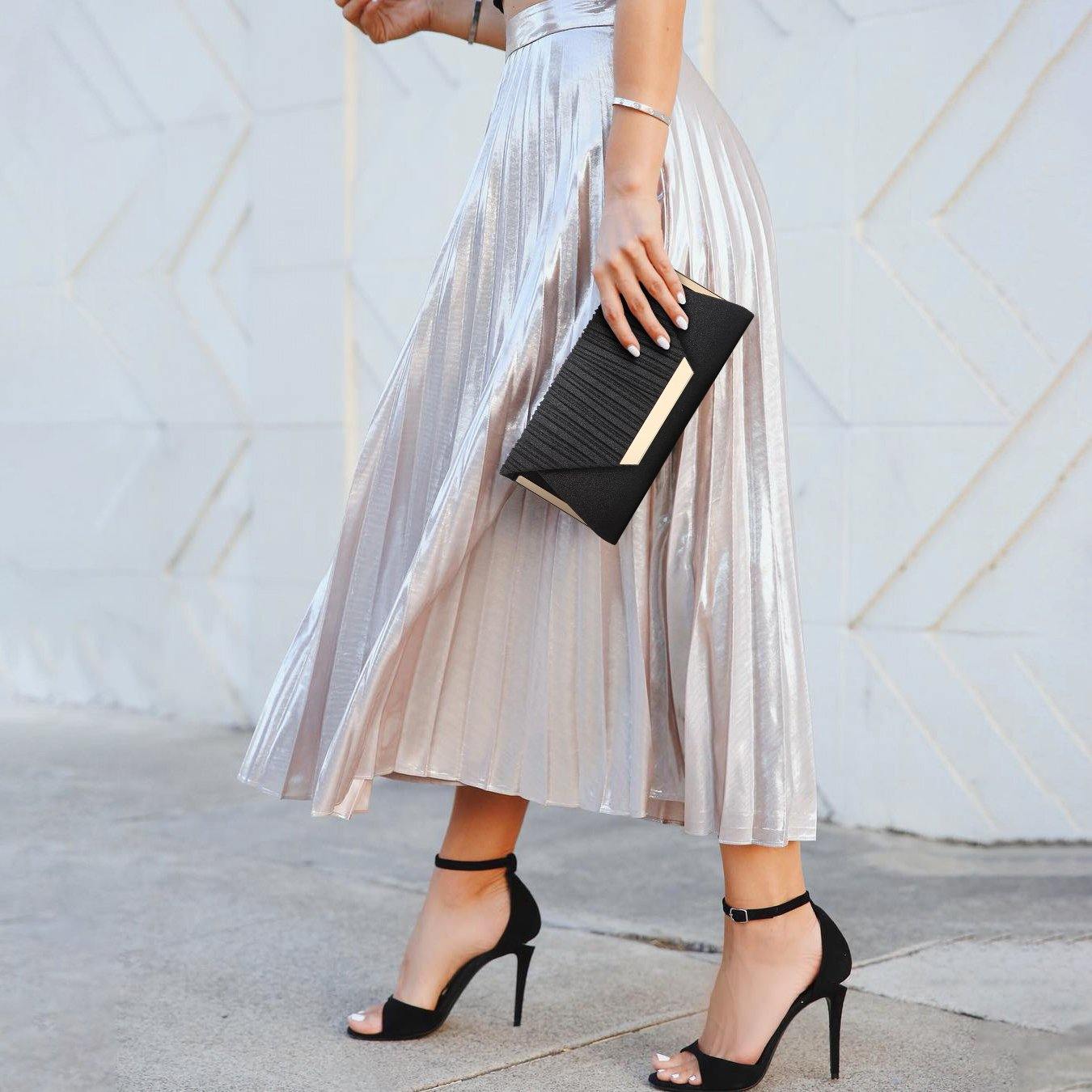 Dasein Glitter Flap Envelope Clutch Purses Evening Bags Wedding Party Prom Purse - Dasein Bags