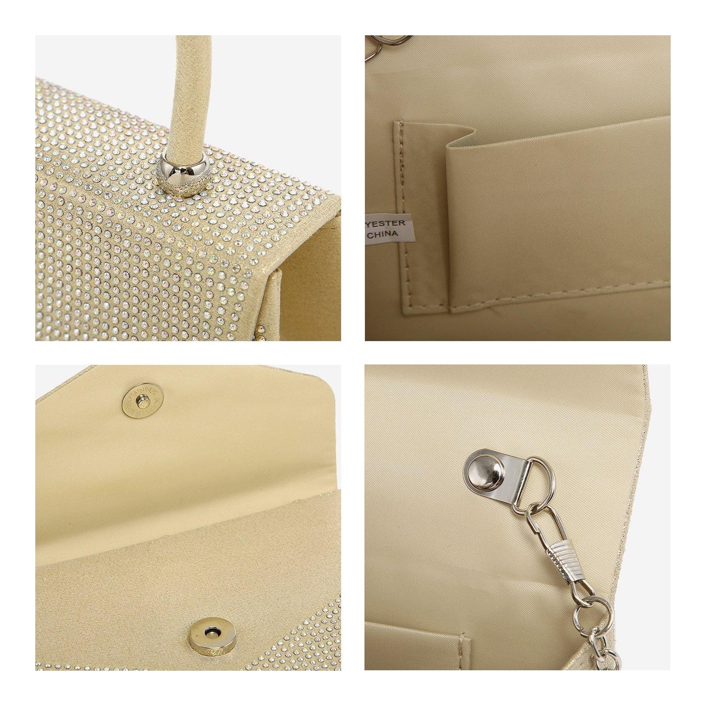 Glitter Evening Clutch Bag Rhinestone Handbag Purse Wedding Party Bag for Women - Dasein Bags