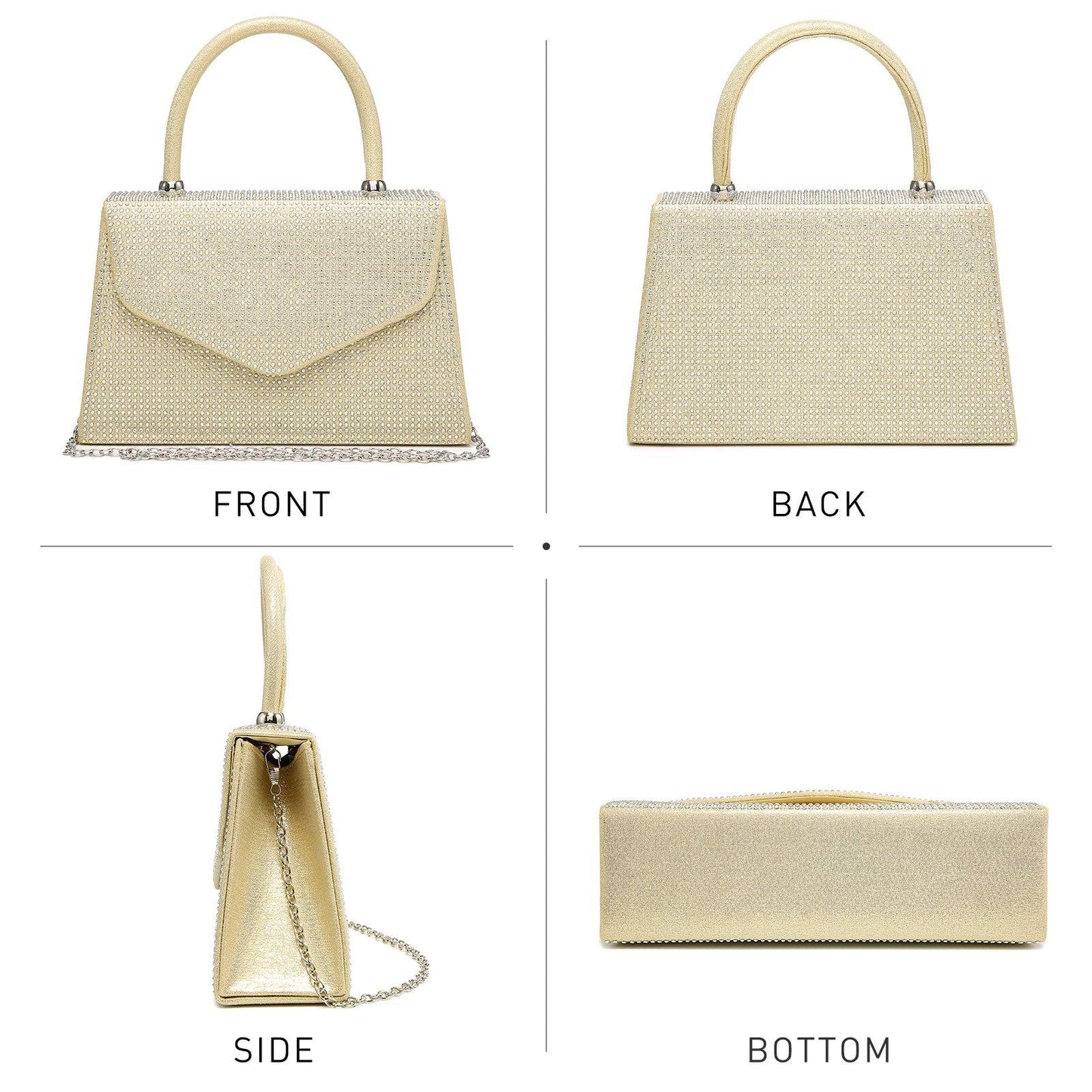 Glitter Evening Clutch Bag Rhinestone Handbag Purse Wedding Party Bag for Women - Dasein Bags